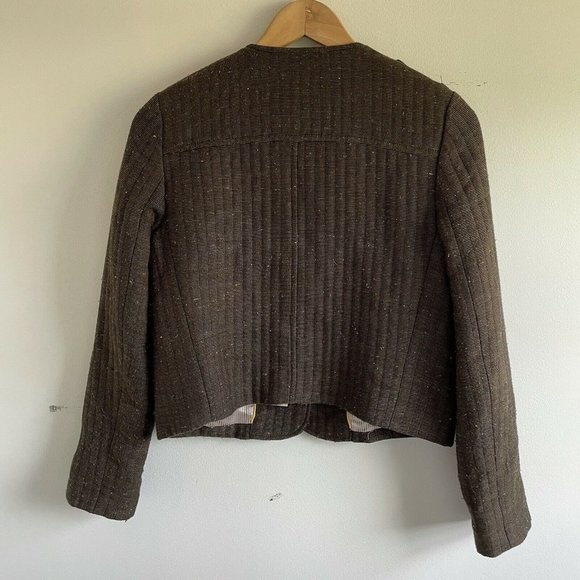 Anthropologie Cartonnier Brown Tweed Blazer Jacket - Picture 4 of 9